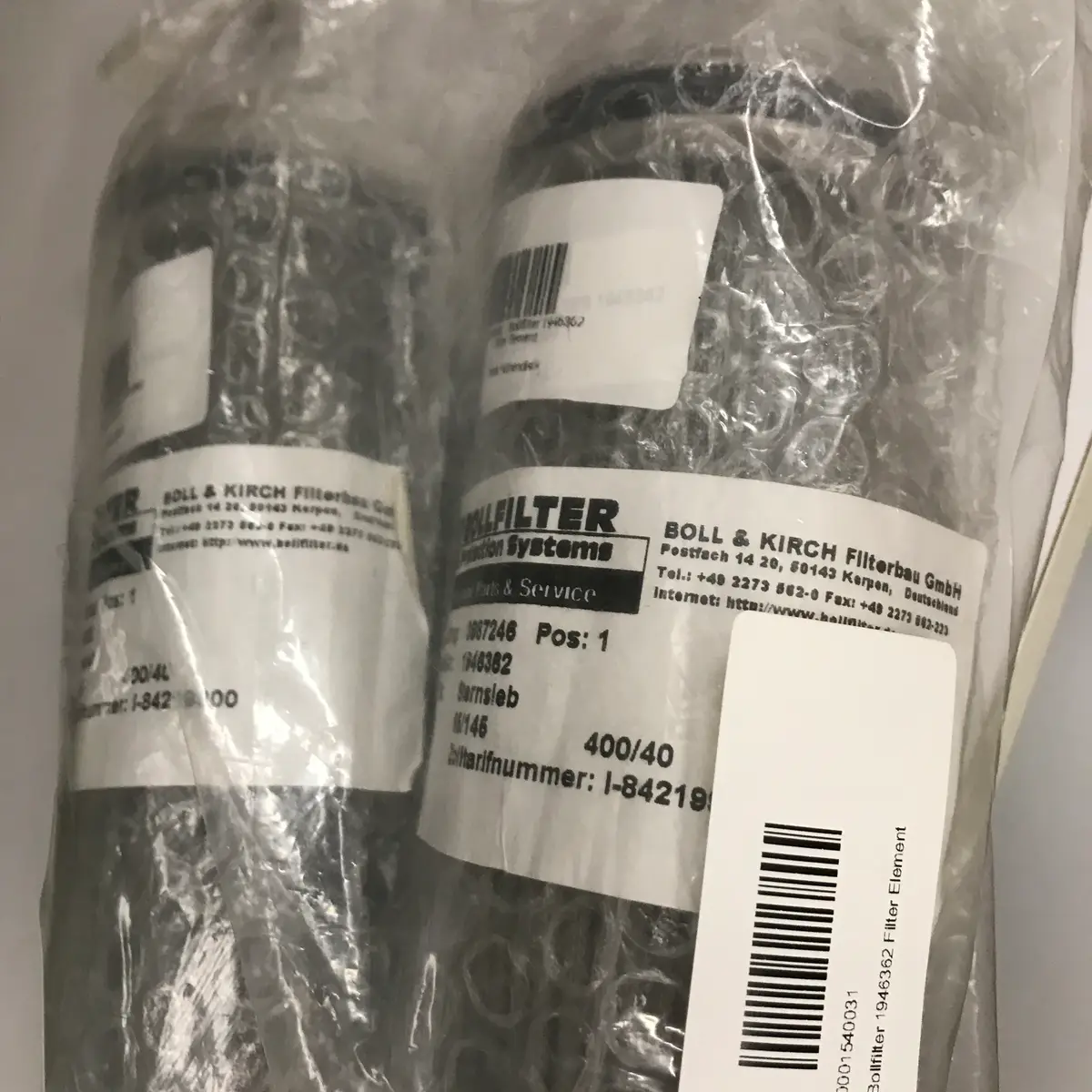 Bollfilter 1946362 Filterelement 29