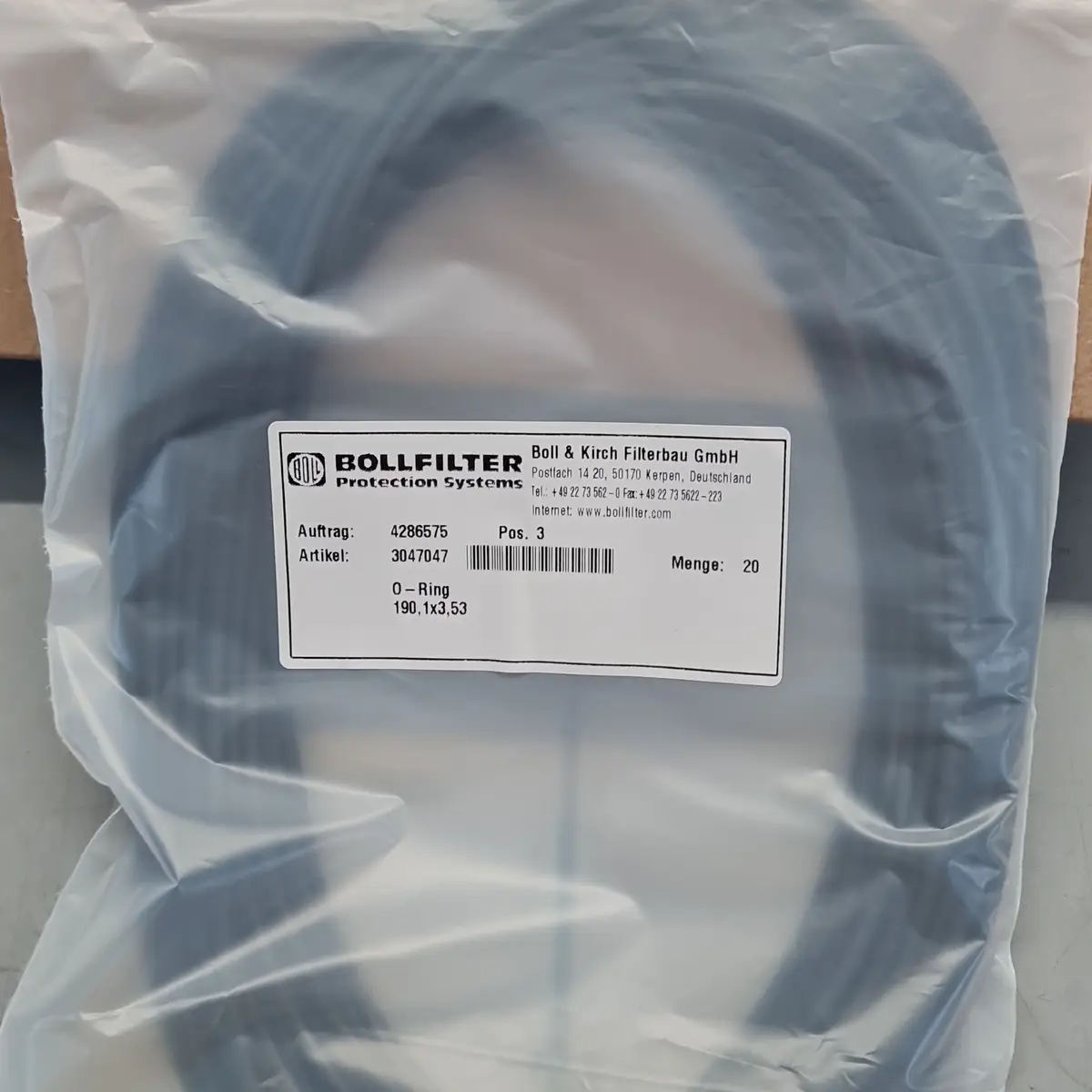 Bollfilter 3047047 O-ring 11